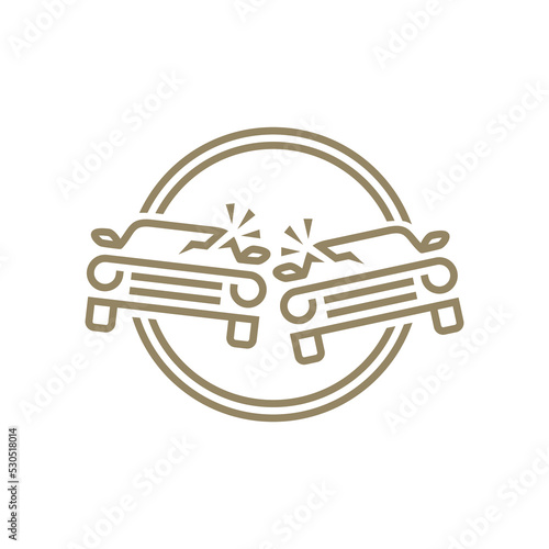 car accident crash logo vector icon illustration