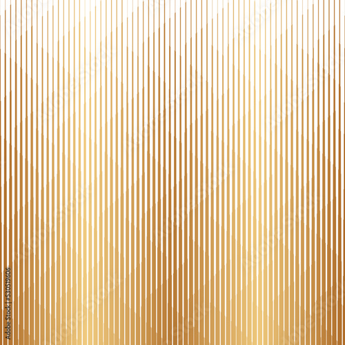 Abstract gold halftone pattern. Faded gradient line. Repeated intricate geometric border. Fading golden lines. Repeating geometry background for design prints. Modern patern. Vector illustration