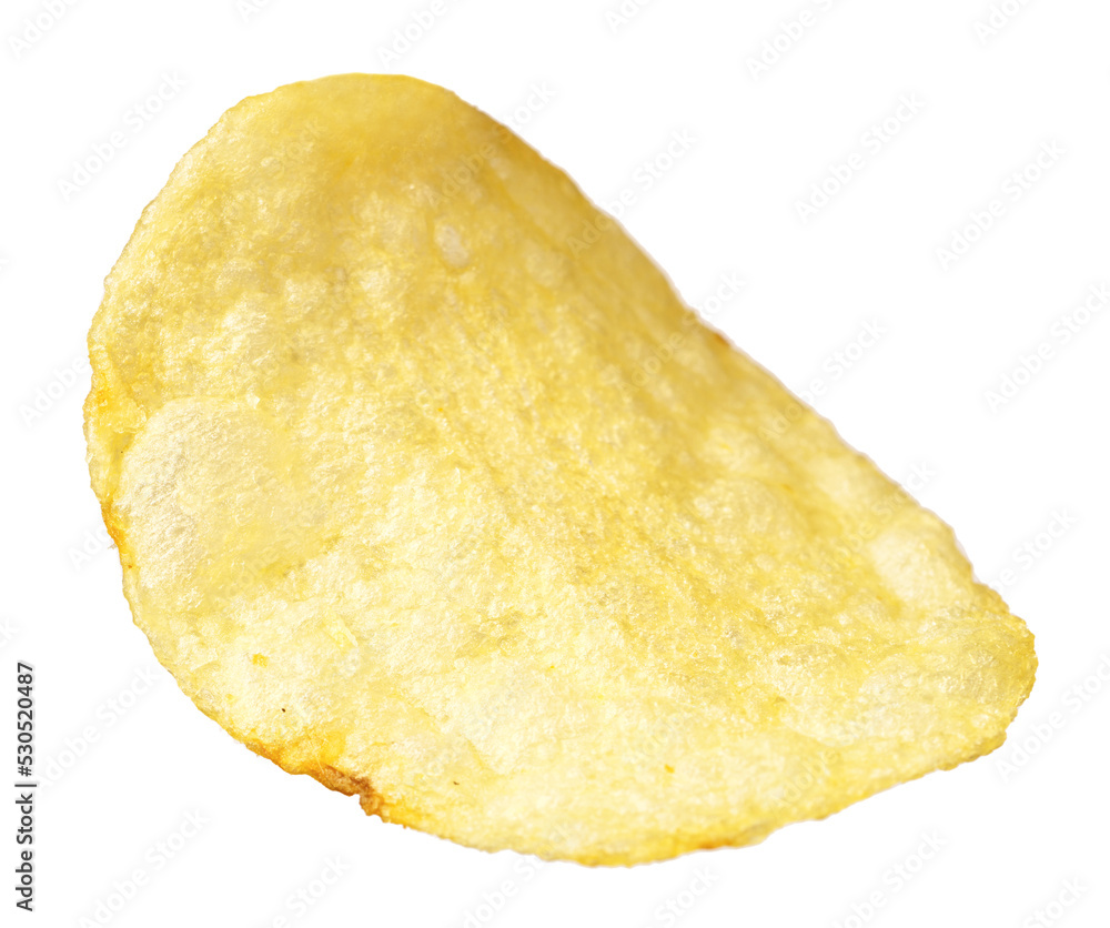 Single potato chip isolated on white background. Single potato chip isolated on white background.