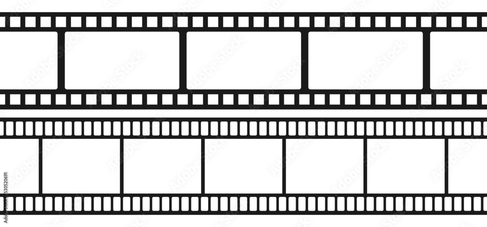 Set of seamless film strips Set of seamless film strips