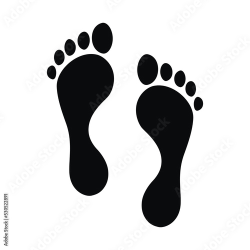 Human footprint silhouette icon, flat vector illustration for graphic design.