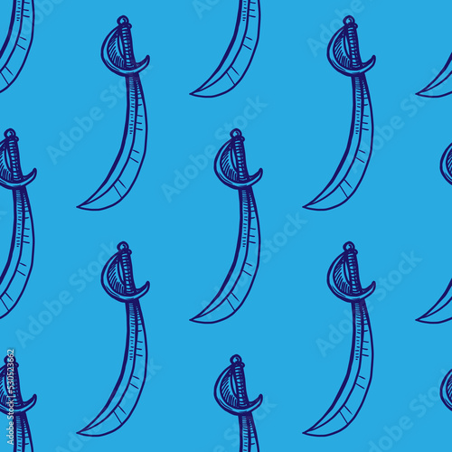 Old saber vector seamless pattern