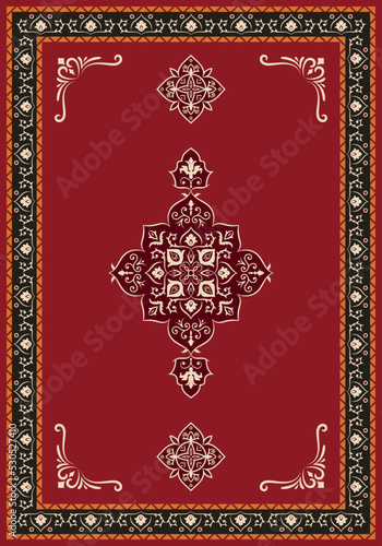 Persian turkish damask pattern rug carpet