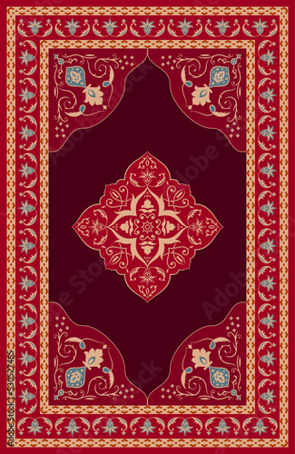 Persian turkish damask pattern rug carpet