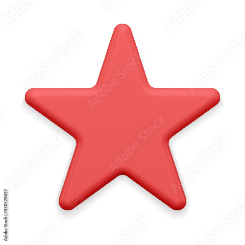 Realistic red classic five pointed star decorative design best award insignia leader vector