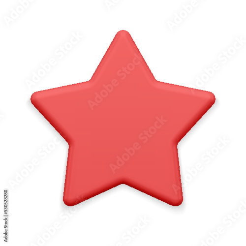Adorable red matte five pointed star classic symbol holiday achievement leadership insignia vector
