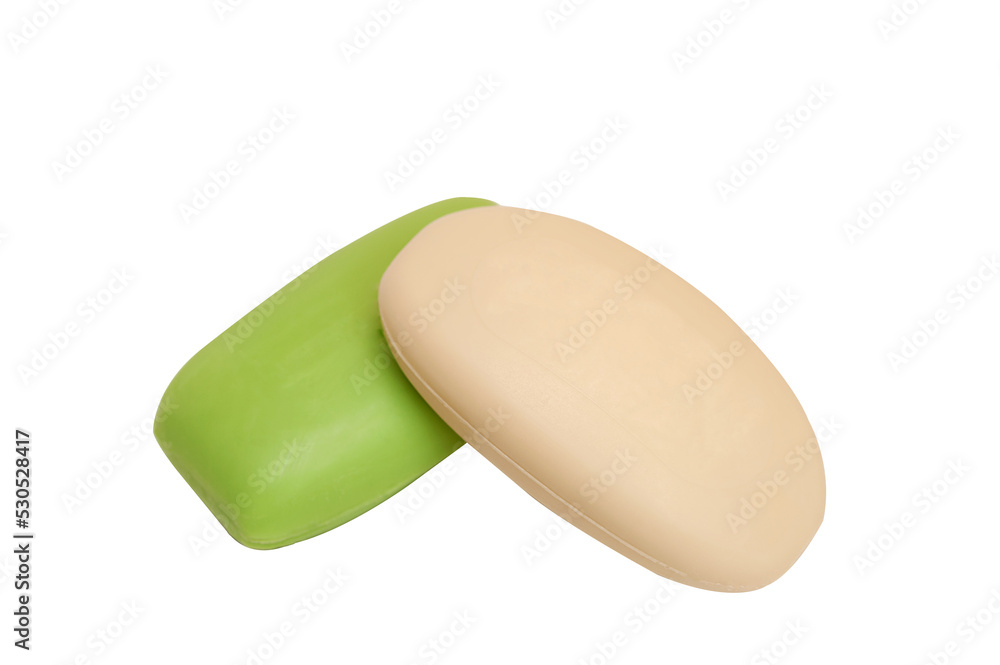 Natural soap on a white background. Care for clean and soft body skin. Daily hygiene. Natural soap on a white background. Care for clean and soft body skin. Daily hygiene.