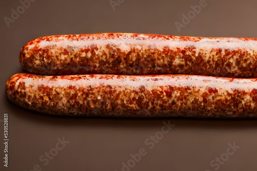 Obraz na plátně Closeup shot of delicious meaty sausages