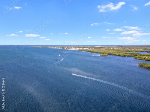 Fotografie Aerial drone shot of the blue waters of the Gulf of Mexico