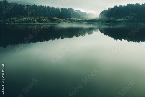 lake in the morning