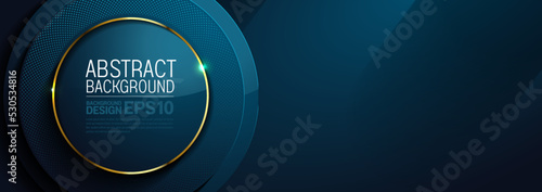 luxury abstract background dark blue color, circle and straight lines overlap layer shadow gradients space composition, simple minimal geometric shapes illustration for banner, flyer cover layout