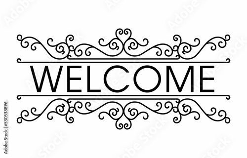 Decorative background for placing some text. Welcome phrase. Greeting frame design