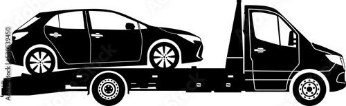 Photos Flatbed tow truck silhouette.