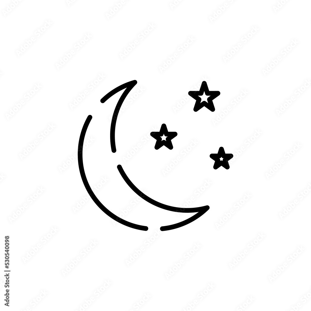 Moon, Night, Moonlight, Midnight Dotted Line Icon Vector Illustration Logo Template. Suitable For Many Purposes. Moon, Night, Moonlight, Midnight Dotted Line Icon Vector Illustration Logo Template. Suitable For Many Purposes.