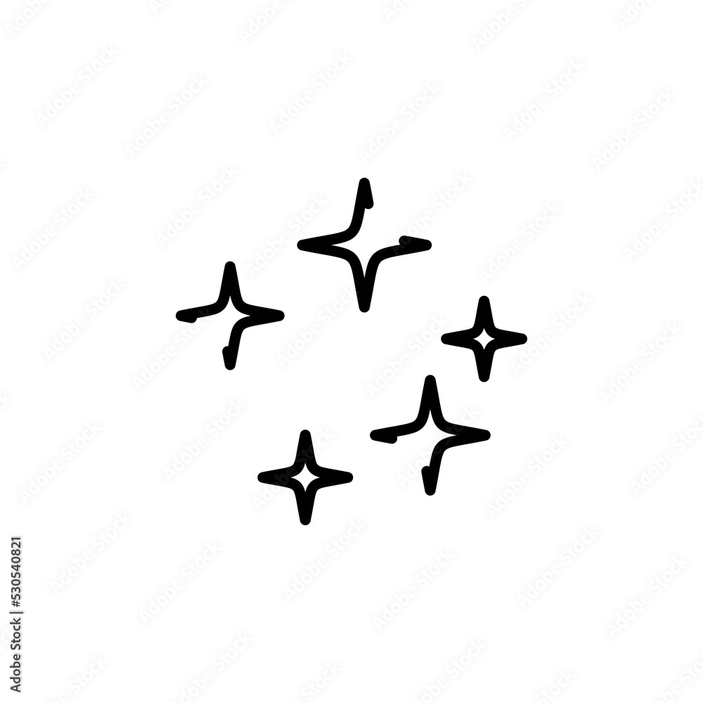 Stars, Night Dotted Line Icon Vector Illustration Logo Template. Suitable For Many Purposes.