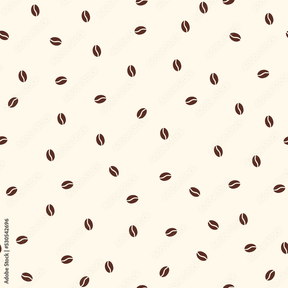 coffee beans seamless pattern Beautiful print in pastel tones. Background for textile, clothes, coffee shops, cafe and decor. Cute illustration
