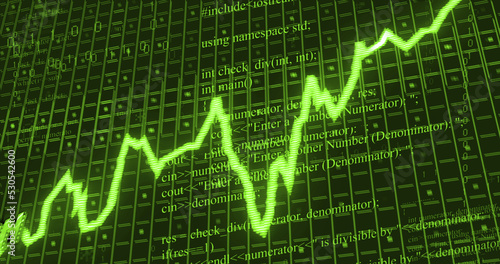 Photos Image of stagflation text over data processing