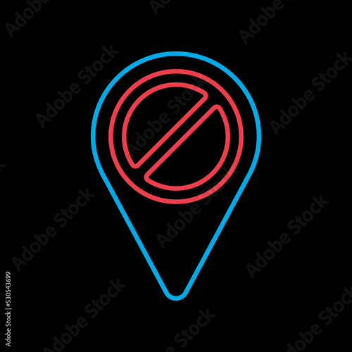 Free Download Forbidden pin map vector icon. Map pointer - GFXLoad