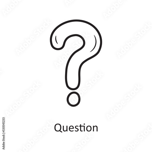 Question outline Icon Design illustration. Media Control Symbol on White background EPS 10 File