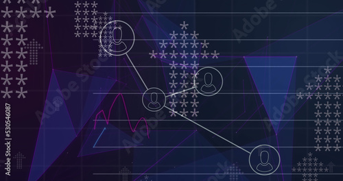 Image of data processing over media icons