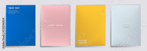 Semicircle lines halftone grid covers vector set.
