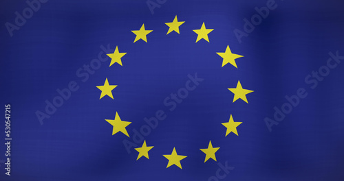 Image of stagflation text over flag of eu