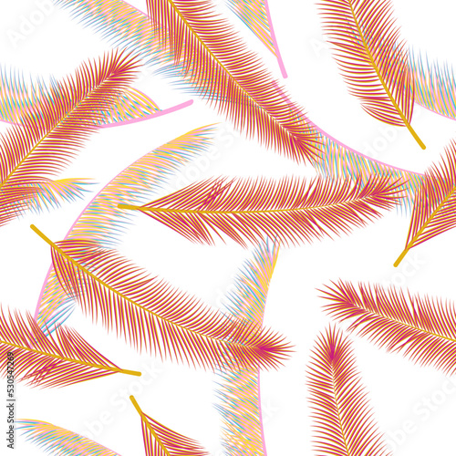 Organic feather fluff vector pattern. Modern wallpaper. Tribal boho feather fluff fashion print seamless pattern.
