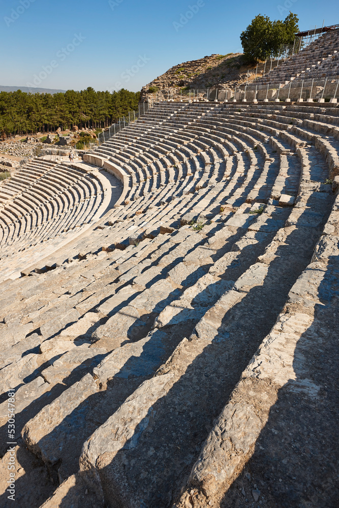 Ephesus archeological site. Classic amphitheatre. Ancient place in Turkey