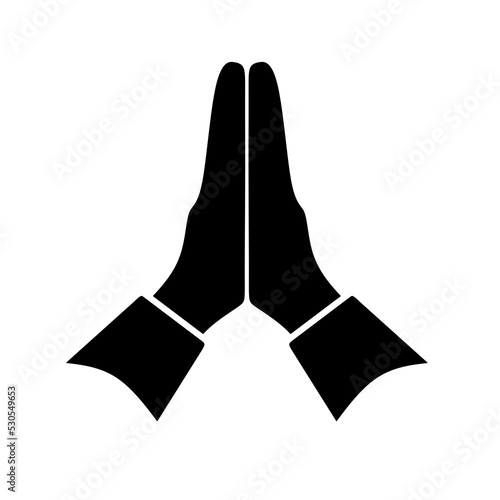 praying hand gesture icon with simple design.praying icon