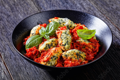 Malfatti, hot Italian spinach ricotta dumplings