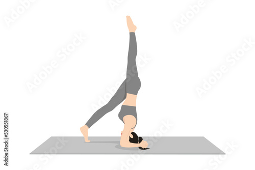 One Legged Headstand Pose, Eka Pada Sirsasana