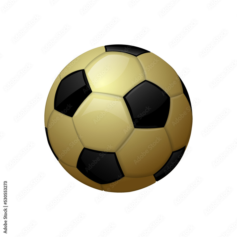 Golden football or soccer ball Sport equipment icon Golden football or soccer ball Sport equipment icon