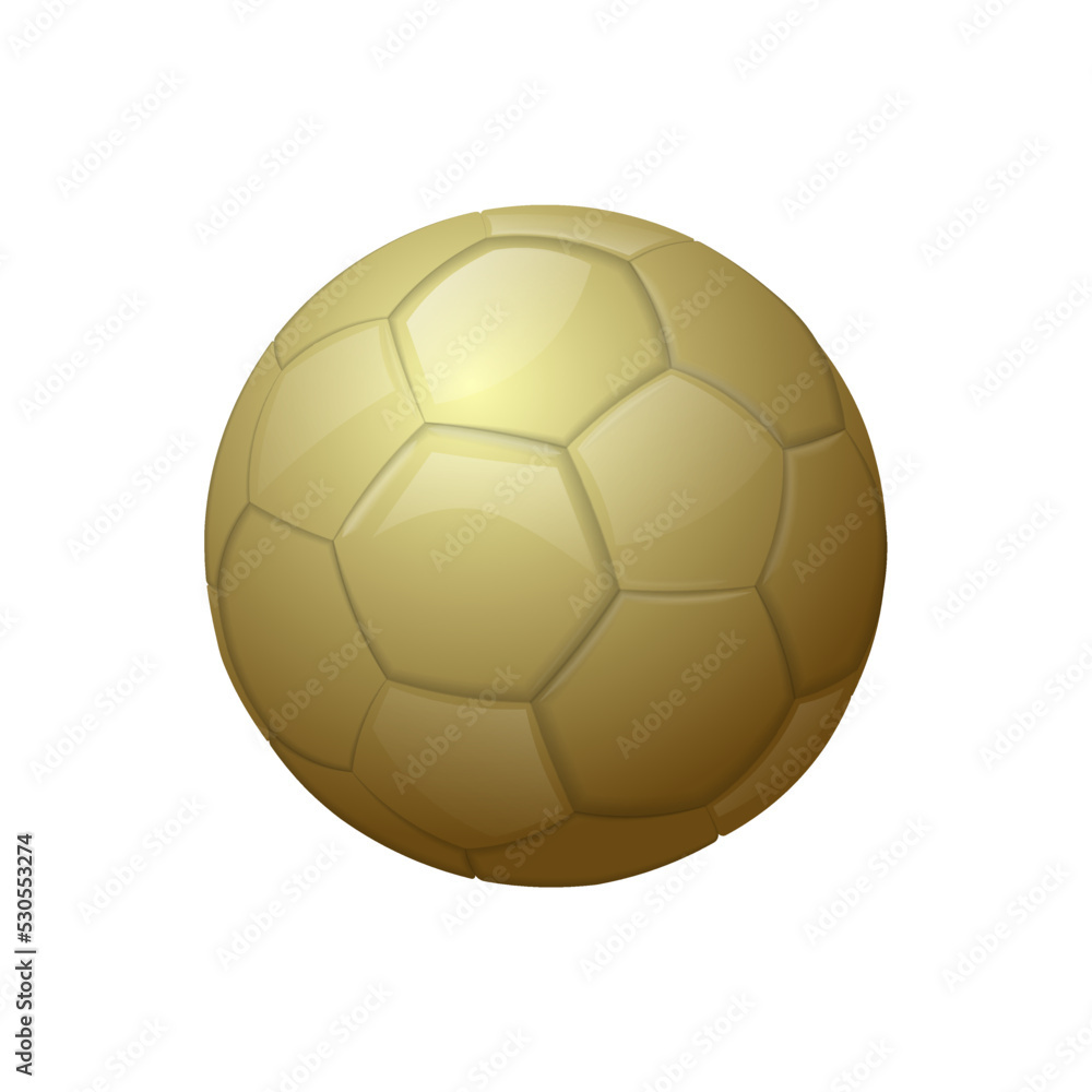 Golden football or soccer ball Sport equipment icon Golden football or soccer ball Sport equipment icon
