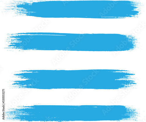 Blue brush stroke set isolated on background. Collection of trendy brush stroke vector for blue ink paint, grunge backdrop, dirt banner, watercolor design and dirty texture. Brush stroke vector