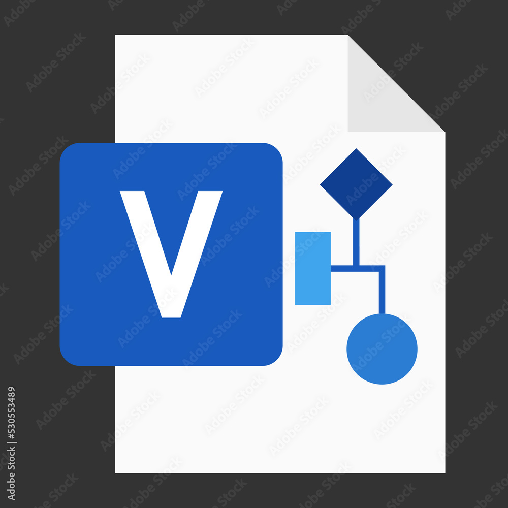 Modern flat design of logo VSD visio drawing file icon Modern flat design of logo VSD visio drawing file icon