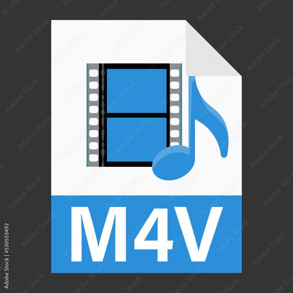 Modern flat design of M4V illustration file icon for web Modern flat design of M4V illustration file icon for web