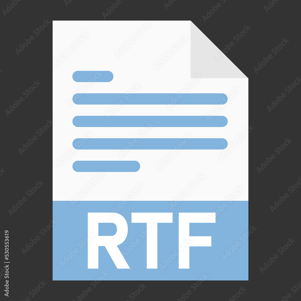 Modern flat design of RTF file icon for web Modern flat design of RTF file icon for web