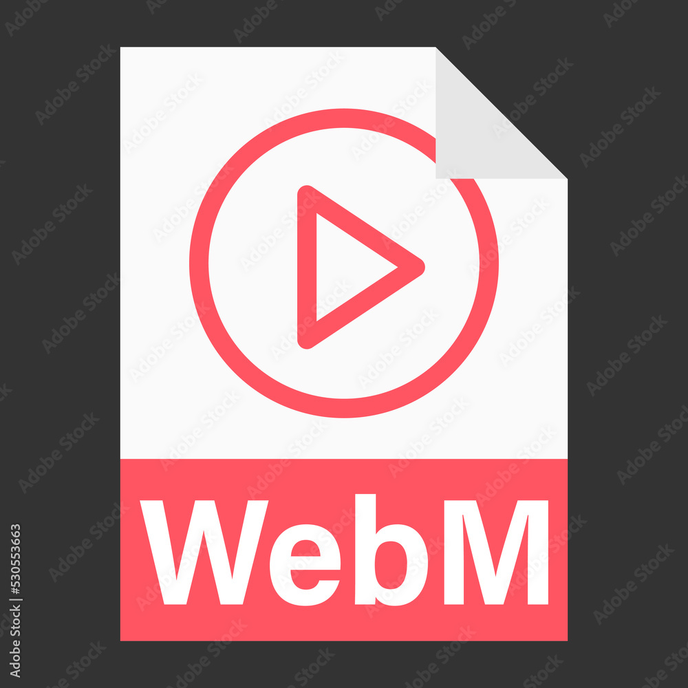 Modern flat design of WebM file icon for web Modern flat design of WebM file icon for web