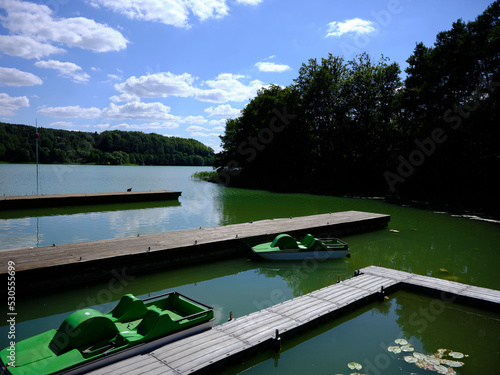 Wallpaper Mural Yachts on the lake, artistic look in vivid colours. Torontodigital.ca