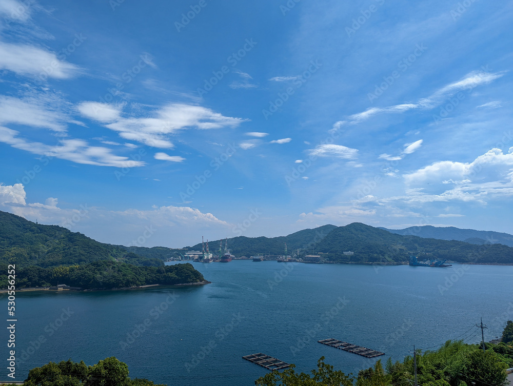 外史公園(山口県下松市笠戸島)から笠戸島の南方向を撮影