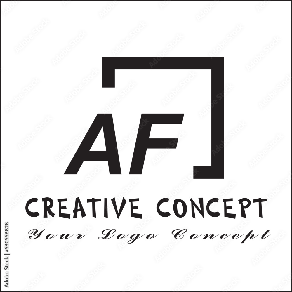 Square AF 2 Letter Logo Creative Square AF 2 Letter Logo Creative