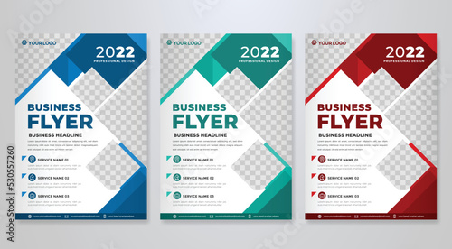 business flyer template design with minimalist concept and clea style use for corporate ads and business profile	
