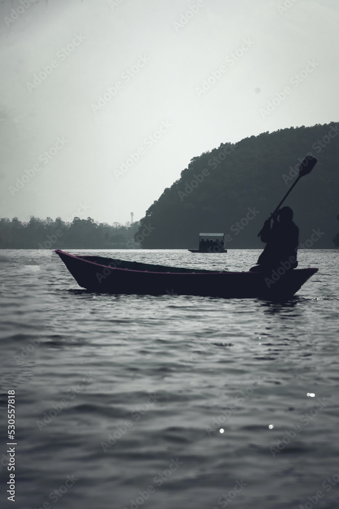 Fototapeta premium boat on the lake