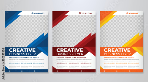 business flyer template design with minimalist concept and clea style use for corporate ads and business profile	
