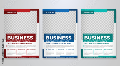 business flyer template design with minimalist concept and clea style use for corporate ads and business profile	

