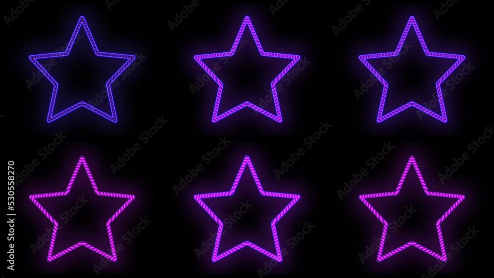 Neon purple stars pattern in night, motion abstract disco, club and party style background Neon purple stars pattern in night, motion abstract disco, club and party style background