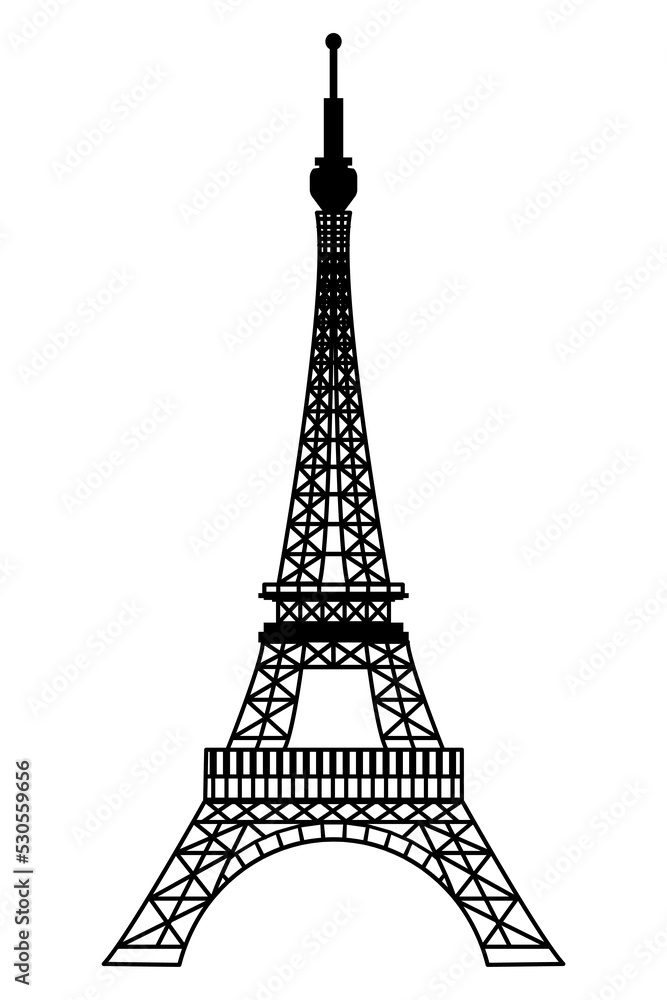 Eiffel tower symbol icon. Vector illustration