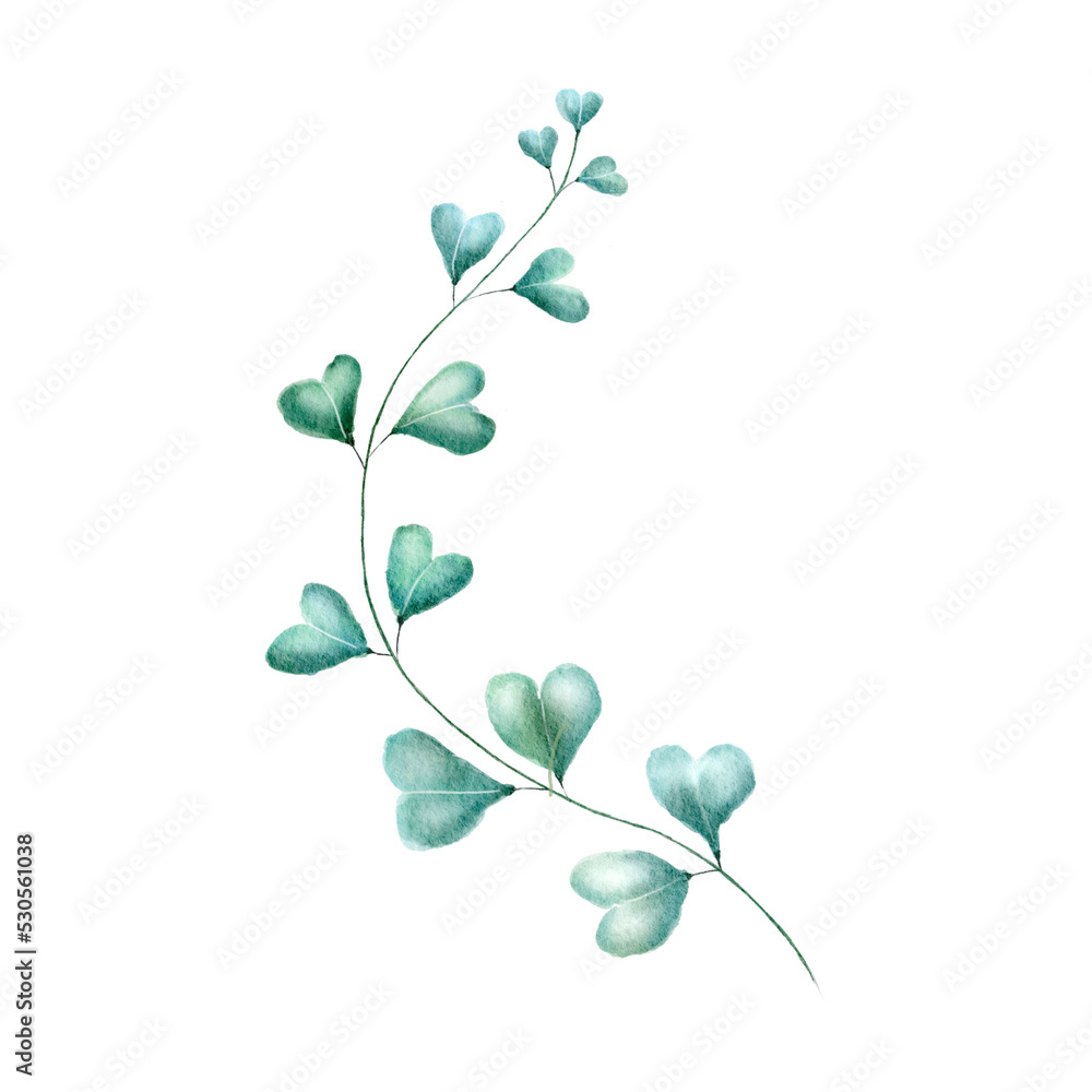 watercolor green leaf branch paper painting watercolor green leaf branch paper painting