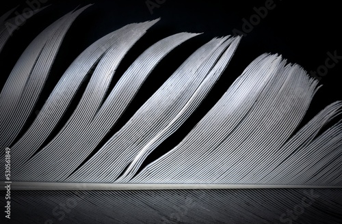 White feather close up on black background © GTood Photo