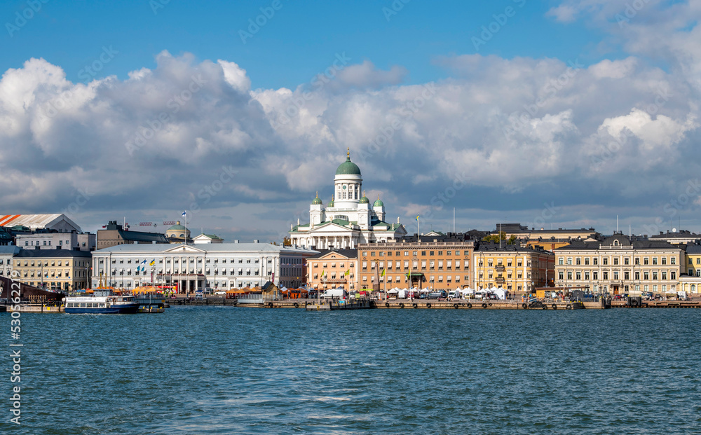 Helsinki, capital of Finland seen from the sea